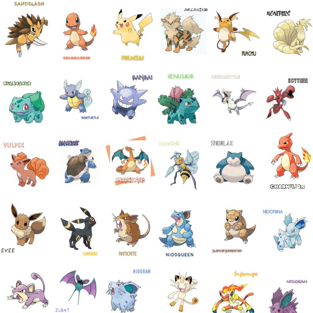 36 Pokémon Sticker set